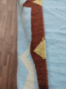 Hermosas alfombras azules tejidas a mano de lana de alta calidad Dari para sala de estar de lujo 8x10 Farsh-e Durry Dastbaaf 9x12 Pray Style - Product Image 5