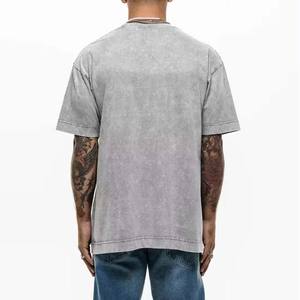 100% algodón estampado personalizado recortado gráfico camisetas hombres fabricante personalizado camiseta para hombre Ringer ácido lavado cuello redondo peso pesado - Product Image 2