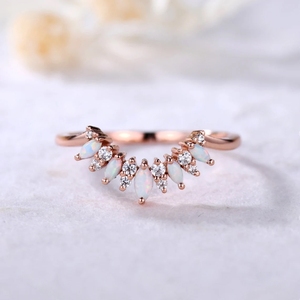 แหวนเพชรแท้ธรรมชาติ100% สำหรับผู้หญิงสวยแหวนหมั้นซ้อนทองแท้โอปอลเอธิโอเปียนโอปอลและธรรมชาติ - Product Image 2