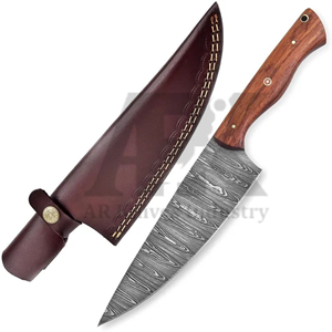 Cuchillo de Chef Damasco 8, Hecho a Mano, Full Tang, Profesional, Mango de Hueso, Afilado, Patrón de 67 Capas, Alta Dureza 60HRC - Product Image 3
