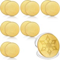 Monedas de latón en blanco de 40 mm x 4 mm para grabado láser, con caja de protección de acrílico, monedas de desafío en blanco con borde roscado para manualidades DIY