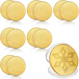 Pièces de monnaie vierges en laiton de 40 mm pour gravure au laser, boîte de protection en acrylique, pièces de monnaie de défi vierges, bords filetés, artisanat DIY - Product Image 5