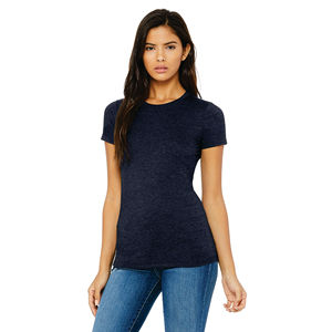 T-Shirt moulant pour femmes, 100% Airlume, en coton peigné et à anneau, simple, 4.2 oz, gris foncé - Product Image 1