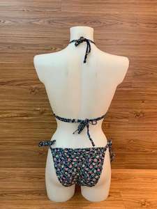 Manufacturer Custom Print <b>Bikini</b> <b>Beachwear</b> Women's High Waist Two Piece Triangle Bathing Suits Rhinestone Tassel Lace - Product Image 6