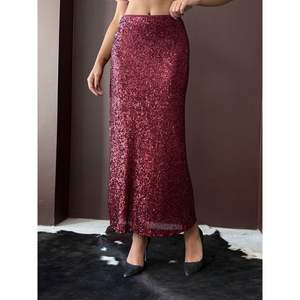 Robe de soirée longue à paillettes bordeaux Topshow - Product Image 2