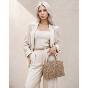 Borsa Strutturata in Vera Pelle Scamosciata Stampata - Made in Italy - Art. 26106 - Product Image 2