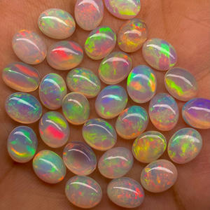 Blanc naturel 4-6 MM éthiopien Welo Opal Cabochon bonne qualité Multi Flashy forme ovale Lot pour la fabrication de bijoux - Product Image 2
