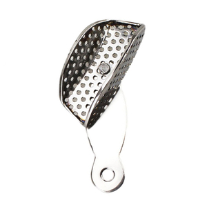 Plateaux d'empreinte dentaire légers manuels autoclavables en acier inoxydable pour prothèses dentaires plateau de dents plats d'hygiène buccale certifiés CE - Product Image 4