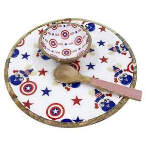 Cuenco para servir con estampado de esmalte redondeado de diseño moderno, cuenco de sopa de madera elegante para el hogar de gran calidad para restaurante - Product Image 2