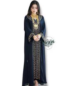 Robes musulmanes élégantes modestes de Dubaï, kaftan simple en mousseline de soie douce de couleur violette unie, broderie de luxe pour femmes, 2025 - Product Image 4