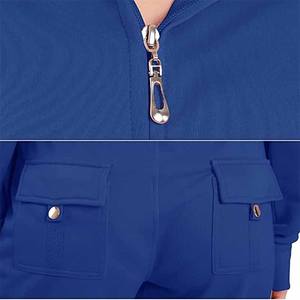 Conjuntos de chándal de terciopelo para mujer, chándal para correr de 2 piezas con Sudadera con capucha y pantalones de chándal para invierno - Product Image 5