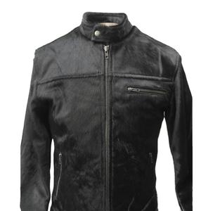 Veste en cuir de cheveux de vache noire veste de mode élégante cheveux faits à la main sur la veste en cuir de peau de vache - Product Image 1