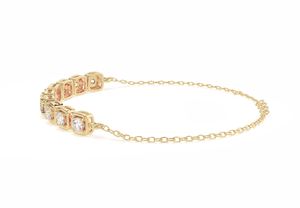 Nine-Stone Natural Diamond Tennis Bracelet 14kt Yellow Gold Chain IGI Certified Elegant for Weddings & Parties Perfect <b>Gift</b> - Product Image 3