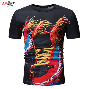 100% Cotton Custom Heavyweight <b>Men's</b> T-Shirt Acid Wash Graphic Print <b>Cropped</b> <b>Top</b> with Solid Pattern Screen Printed - Product Image 2