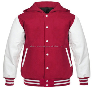 2025 OEM Wholesale Best Blue Fleece White Leather Sleeves Hooded Varsity <b>Jacket</b> For Men's Lettermen Winter <b>Heated</b> Fashion <b>Jacket</b> - Product Image 6