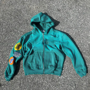 Vente en gros d'écusson brodé sur mesure 100% coton d'automne surdimensionné en détresse recadrée lavage à l'acide soleil délavé pull lourd lourd - Product Image 3