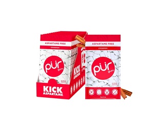 PUR <b>Gum</b> | Aspartame Free Chewing <b>Gum</b> | 100% Xylitol | Natural Cinnamon Flavored <b>Gum</b>, 55 Pieces (Pack of 12) - Product Image 1