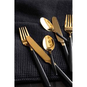 Modern Design Outdoor Travel <b>Cutlery</b> Stainless Steel Silver Plated <b>Black</b> Hammered Handle Silverware Spoon <b>and</b> Fork Set - Product Image 2