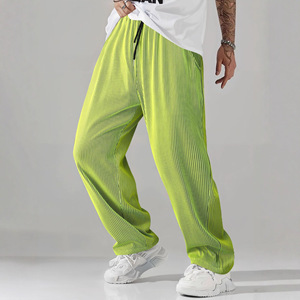 Pantalones Anchos de Hip Hop de Verano con Cintura Elástica, Logotipo Personalizado, Felpa Francesa Transpirable de Secado Rápido, Ecológicos, de Nailon/Algodón con Patrón 3D - Product Image 5