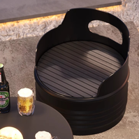 Ensemble de meubles rétro industriels en forme de fût d'huile pour l'extérieur, chaises et table créatives en métal pour bar et café en plein air