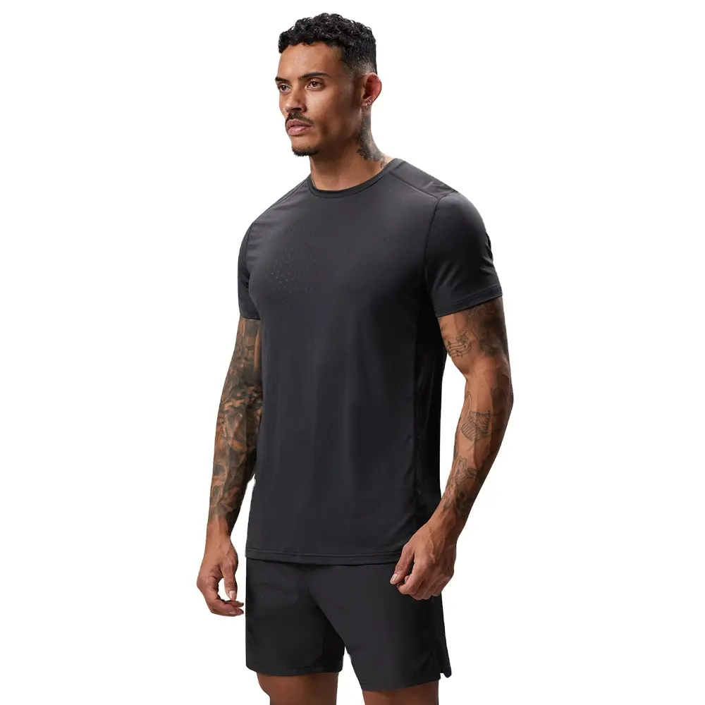 Custom Men Gym T-shirt Short Sleeve for Summer Muscle Building Breathable 95% Polyester/5% Elastane Stretch XL Size Blank Shirt