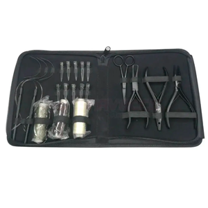 Juego de herramientas para extensiones de cabello con aguja, kit profesional para extensiones de cabello y cuentas, Alicates con bolsa de cuero, respetuoso con el medio ambiente - Product Image 3