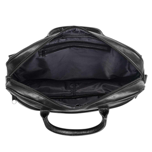 Porte-documents de luxe en cuir véritable noir pour hommes avec quincaillerie résistante à la rouille et doublure de qualité supérieure - Vente en gros à prix réduit - Product Image 5