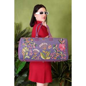 Bolsa de Viaje de Piel Vegana Priglob Exim para Mujer, Color Morado, Gran Capacidad, Cierre de Cremallera Premium, Poliéster - Product Image 2
