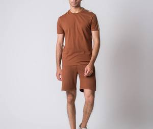 Wholesale Cotton Twin Set <b>Shorts</b> <b>and</b> <b>T</b> <b>Shirt</b> Set With Your Own Design for <b>Men</b> Breathable Twin Sets Two Tone Color Comfortable - Product Image 5
