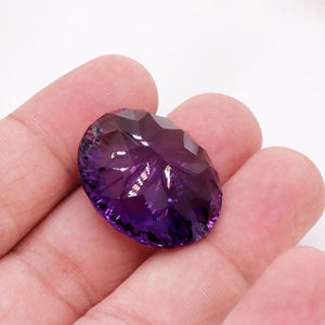 Acheter 100% véritable naturel 26mm x 21mm 43 cts forme ovale violet améthyste pierre précieuse en vrac pour la fabrication de bijoux au prix de gros - Product Image 5