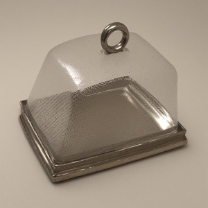 Handcrafted Glass <b>Dome</b> With Antique Wooden Base <b>Cake</b> <b>Stand</b> Artisan Handmade Offering Decorative Accent For Interiors - Product Image 2