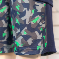 Ensemble T-shirt à manches longues et short pour garçons, base noire, manches vert fluorescent |   Sublimation personnalisée, séchage rapide, 100% polyester