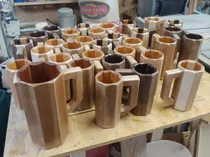 Jarra de madera de teca de 17oz hecha a mano, taza de café de madera Natural con ágata para Navidad, estilo vikingo, cerveza de viaje y taza de jugo - Product Image 2