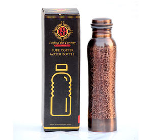 Antique Pure Copper <b>Water</b> <b>Bottle</b> Premium Quality with Glossy Finish for Ayurvedic Health Benefits Sport Style Free Sample Son - Product Image 4