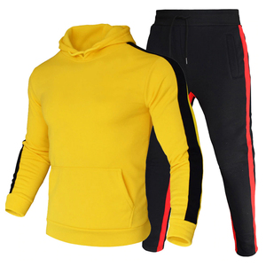 Survêtement à capuche pour homme, ensemble de jogging sport 100% coton avec veste et pantalon de survêtement pour la saison d'automne, deux pièces - Product Image 3