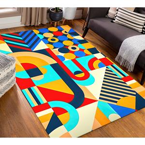 Alfombra Estampada Multicolor: Moderna, Gruesa, Antideslizante, Diseño Artístico, Alfombra Suave No Tejida - Product Image 2