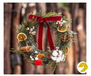 <b>Christmas</b> Wreath Artificial Pine Needle <b>Garland</b> Door Hanging <b>Christmas</b> Decoration Perfect for Home Office Party and Holiday Gift - Product Image 1