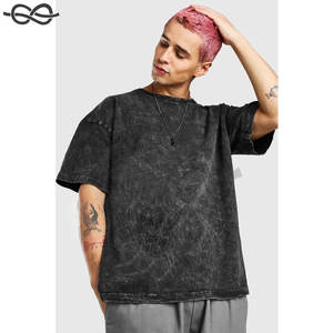 T-shirts vintage délavés à col rond pour hommes, couleur personnalisée, coupe classique, effet vieilli, rétro, doux, 100% coton tissé - Product Image 3