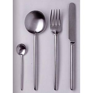 ชุดมีดสแตนเลสสตีลชุบเงินหรูหราสไตล์ใหม่ชุดมีดปลายแบนแบบหนา - Product Image 6