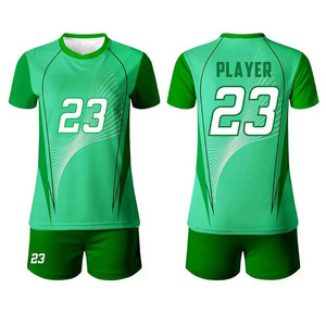 Kit de voleibol de poliéster que absorbe la humedad del 100 por ciento con camiseta sin mangas y pantalones cortos elásticos para juegos de alto rendimiento - Product Image 6