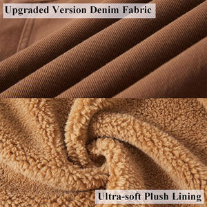 Chaqueta vaquera clásica de color marrón con piel de talla grande hecha de algodón con cierre a presión y cuello vuelto, chaqueta vaquera de moda para hombre - Product Image 6