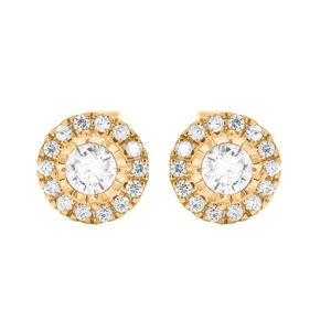 Lujo sostenible 1.00Ct Moissanite Push Back Stud Pendientes en 14K Oro amarillo sólido Venta al por mayor OEM - Product Image 4
