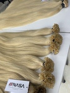 Extensiones de cabello con punta en V color rubio toda la longitud 100% cabello virgen vietnamita suave y sedoso sin encrespamiento - Product Image 4