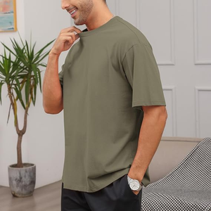 Suministro Directo de Camisetas Lisas de Algodón 100% Pesado, Corte Holgado, Cuello Redondo, Mangas Regulares, Bajo Costo, Para Todo el Año, Estilo Hip Hop - Product Image 3