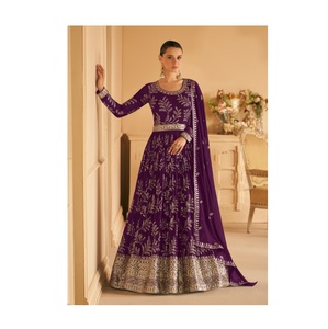 Salwar Kameez Anarkali en Georgette entièrement cousu de qualité d'exportation indienne pour femmes, disponible au prix de gros - Product Image 1