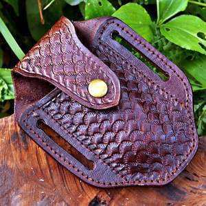 Couteau de poche pliable de survie de qualité supérieure, couteaux de camping pour le dépeçage avec étui en cuir, qualité industrielle OEM - Product Image 6