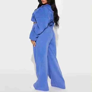 100% Cotton Acid Wash Zip Sweat Suits Distress <b>Patch</b> Hoodies fashion top Flared Tracksuit for Women Hot Selling BY BS 2026 - Product Image 5