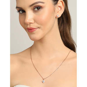 Ensemble de boucles d'oreilles pendantes en argent sterling fin en forme de cœur pour femmes - Product Image 5