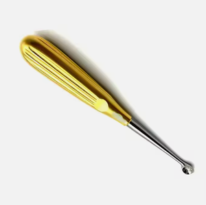 Cureta de hueso Spratt Brun de alta calidad aprobada por CE ISO con mango dorado recto 17 Cm 26cm - Product Image 4