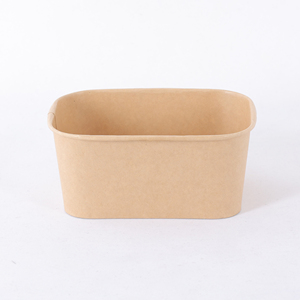 Kraft Paper Food Boxes Food Takeout Containers Disposable Salad Bowl With Lid